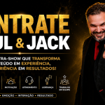 Capa 16:9 com Paul & Jack apontando para o público, em fundo escuro com detalhes dourados, destacando o título “Contrate Paul & Jack”.