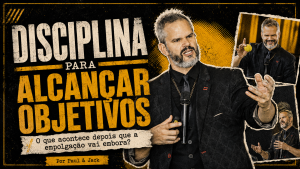 Capa 16:9 em estilo pôster grunge preto e amarelo com Paul Friedericks em destaque e o título “Disciplina para alcançar objetivos”.