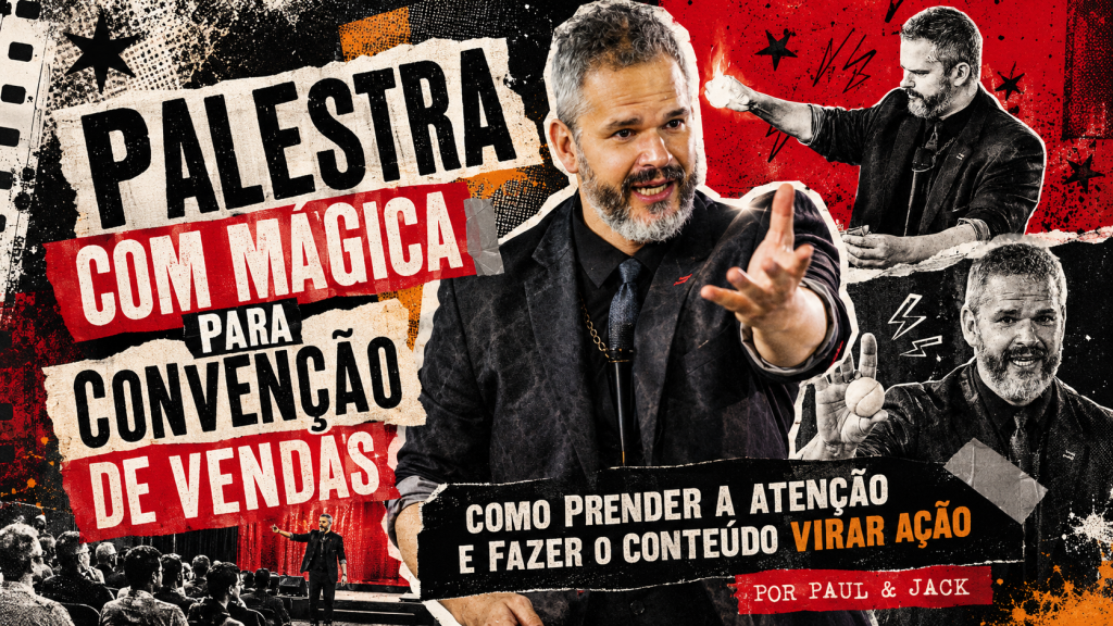 Paul & Jack em cena na capa do artigo sobre palestra com mágica para convenção de vendas.