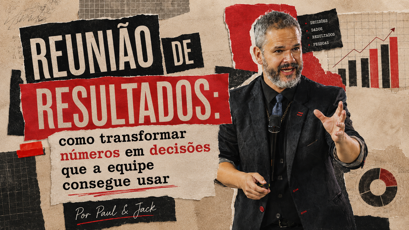 Paul em capa sobre reunião de resultados, com gráficos e elementos que representam a transformação de números em decisões.