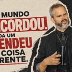 Paul em destaque em uma arte com estética retrô e textura lo-fi, ao lado da frase “Todo mundo concordou. Mas cada um entendeu uma coisa diferente.”