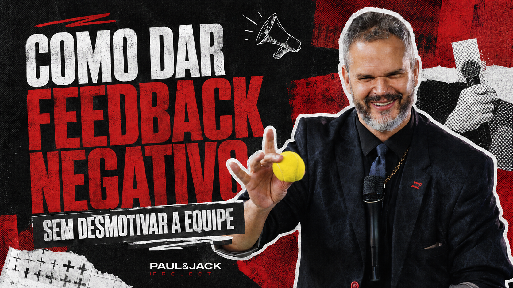 Paul Friedericks em capa vermelha, preta e branca com o título “Como dar feedback negativo sem desmotivar a equipe”.