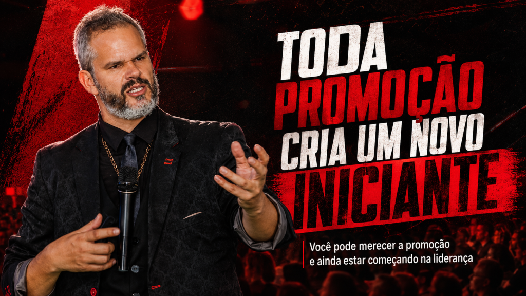 Paul, do Paul & Jack, em palco, com fundo vermelho e preto e o título “Toda promoção cria um novo iniciante”.