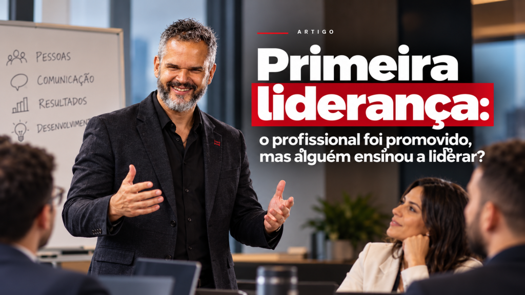 Paul & Jack em palestra sobre primeira liderança, diante de uma equipe em ambiente corporativo.
