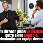 Paul conversa com dois executivos sobre decisões e prioridades da equipe.